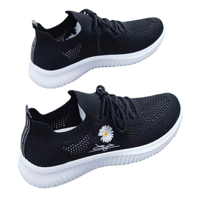 New Black Shoes Walking Style Platform Sneakers Fashion Lightweight Women Non-slip Waterproof Casual Shoes
