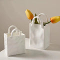 Modern Unique Shape Ceramic Porcelain Handbag Shape Flower Vase for Home Tabletop Decoration