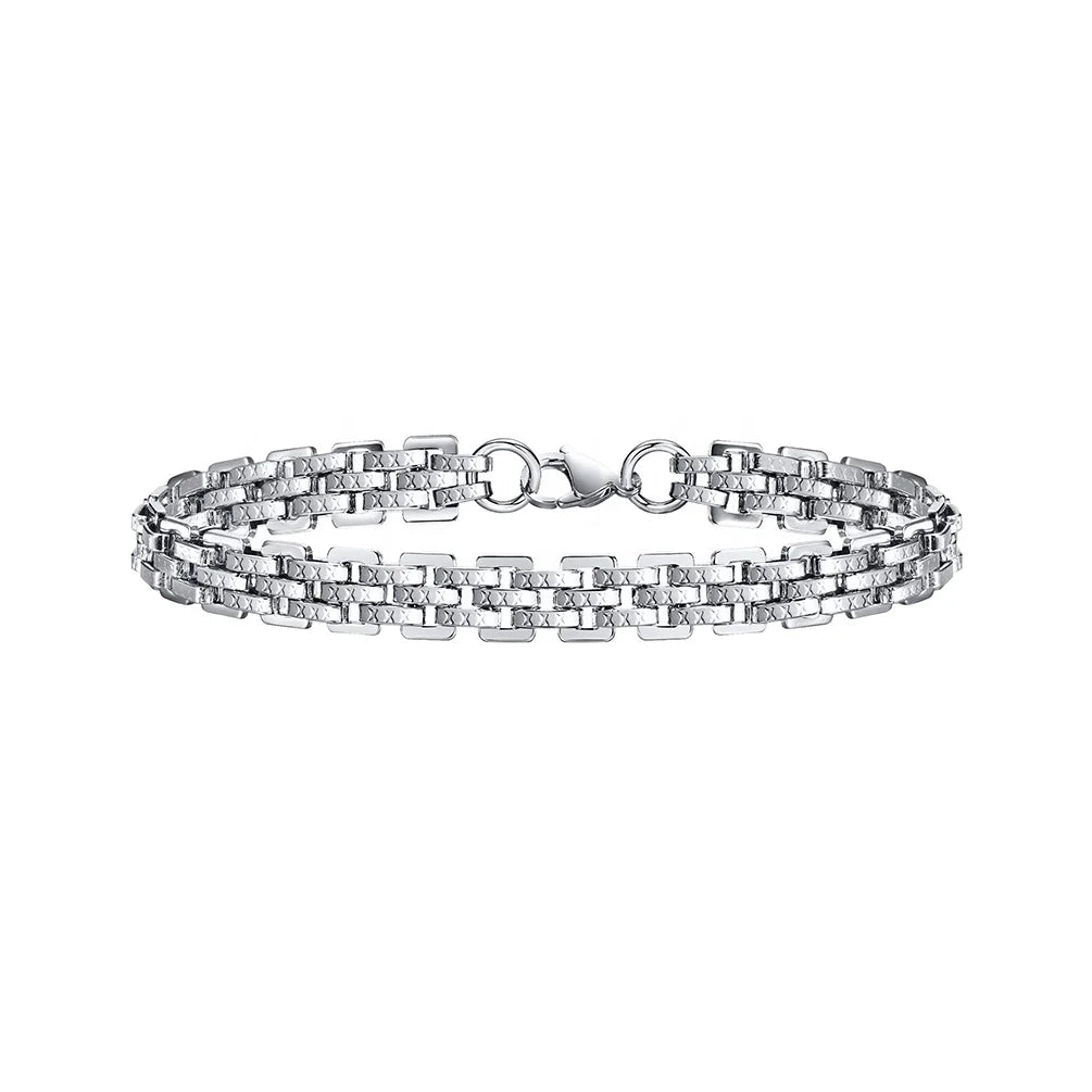 9MM Wide Femme Stainless Steel Jewelry Wholesale Herringbone Clavicle Thick Bike Chain Bracelets for Mens Women