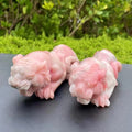 Wholesale pink Opal Carved tiger Crafts Crystals and Stones Carving Crafts for Decoration