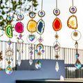 Wholesale Rainbow  Crystal  Pendant Agate Slab  Moon Sun Catcher  Prisms Pendant for Decorate