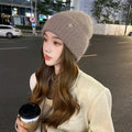 2026 New Angora Winter Hat for Womens Rabbit Fur Fluffy Knitted Beanies Hat Bonnet Female Soft Warm SKI Skullies Beanies