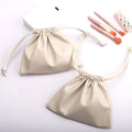 Hot Sale Green Pu Leather Swimwear Packing Waterproof Drawstring Bag Soild Luxury Leather Dust Cosmetic Pouch