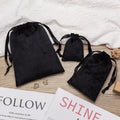Luxury Super Soft Black Velvet Pouch for Shoes Jewelry Candle Cosmetic-Customized Drawstring Dust Bag (Recyclable)