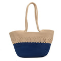 Two Straps Open Closure Straw Woven Beach Bag for Women Large Capacity Summer Fashion with Chains