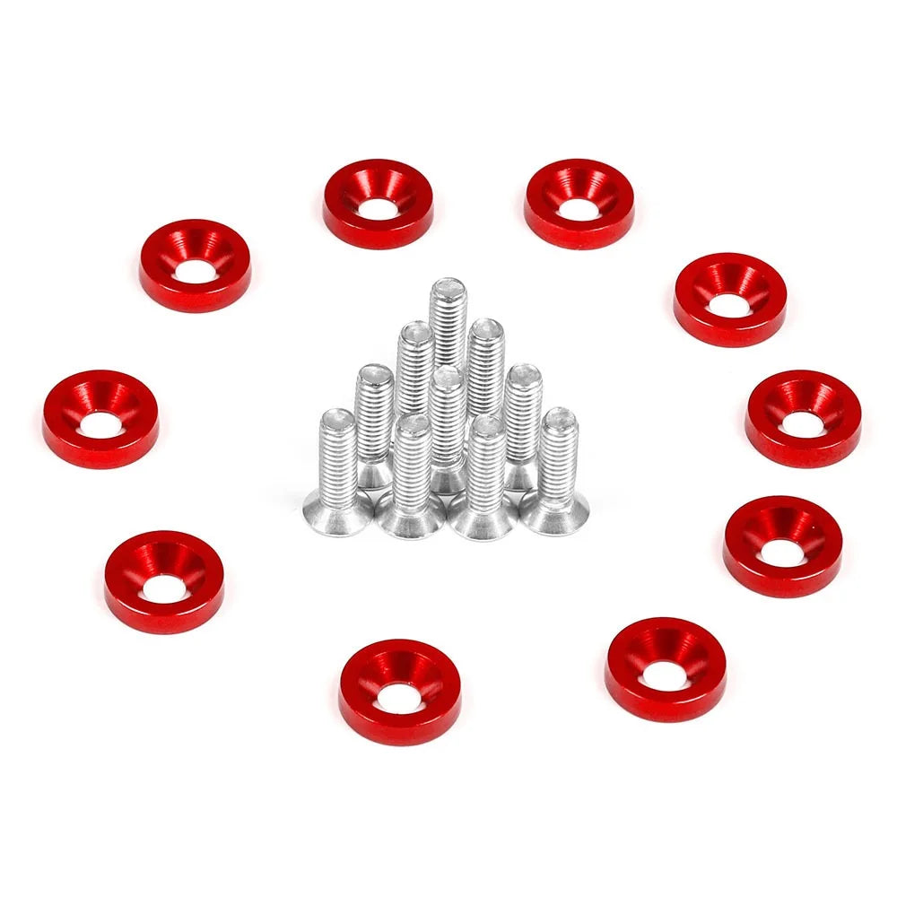 20Pcs M6 JDM Car Modified Hex Fasteners Fender Washer Bumper Engine Concave Screws Fender Washer License Plate Bolts Car Styling