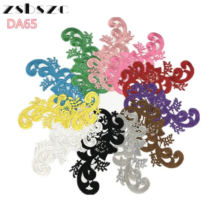 Unique Product Lace Embroidery Fabric Patch With 100% Polyester Multicolor Lace Patch