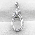 Sterling Silver 10*14mm Semi Mount Pendant Empty Frame Blank Support Setting S925 Base Holder Without Center Stone for DIY Inlay
