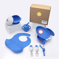 BPA-Free Silicone Kids Dining Tableware Set Astronaut Placemat with Spoon and Toddler Food Grade Bowl for Baby Feeding