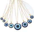 RisingMoon 18K Gold Plated Turkish Blue Eye Necklace Religious Evil Eye Pendant Necklaces for Women Men Girls
