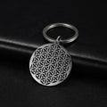 Hollow Flower Keychain Stainless Steel Pendant Key Chain for Women Men