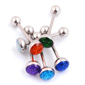 Hot Sale Cheap Epoxy Cover Glitter Powder Tongue Barbell Piercing Acrylic Resin Cover External Thread Round Tongue Stud