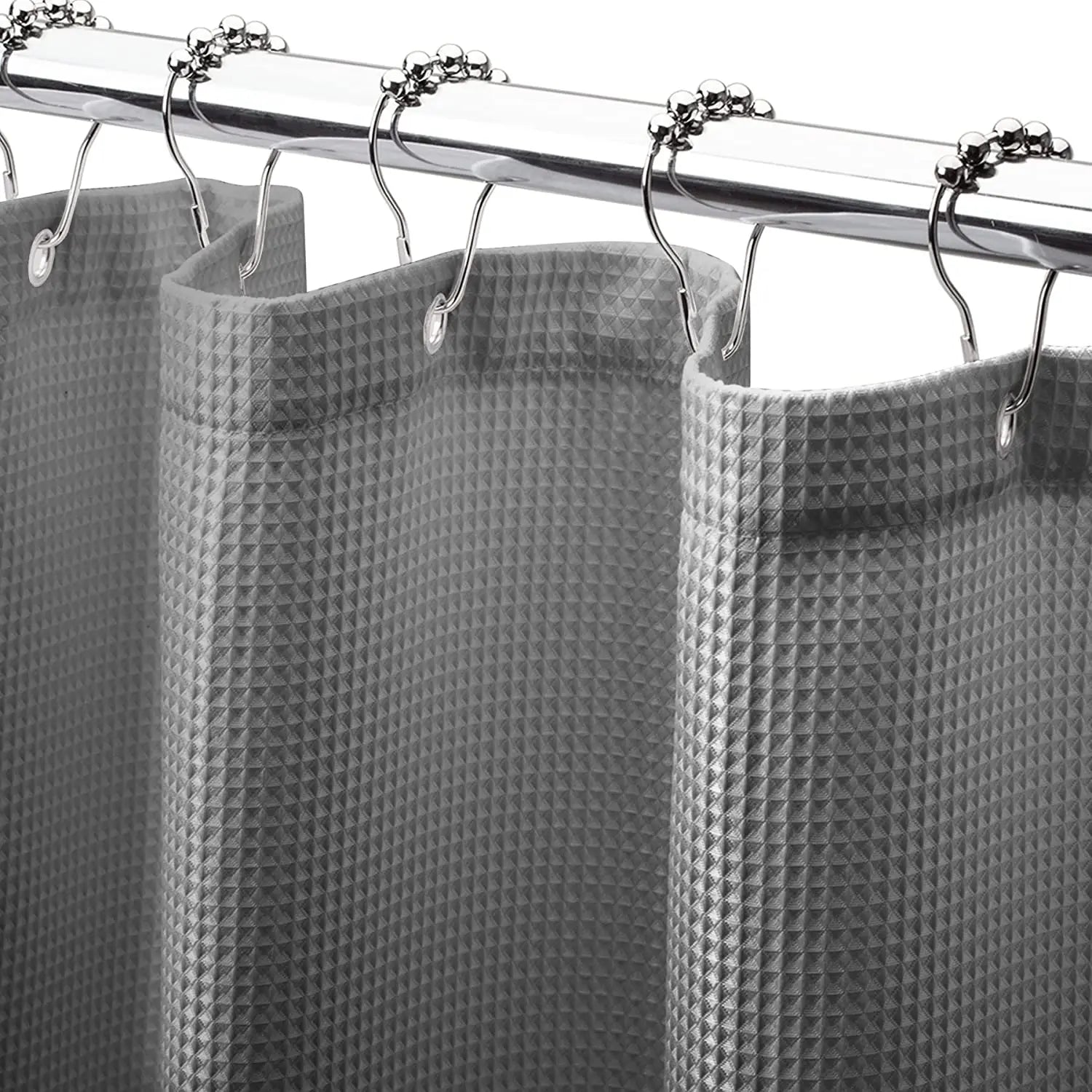 HOME Fabric Shower Curtain Liner Solid White with Magnets Hotel Quality Shower Curtain Set 70 X 72 Inches for Bathroom
