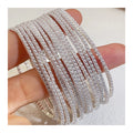 Wholesale BOXUAN B4082836 Single Row S6 Crystal Rhinestone Tennis Bracelet 2mm Claw Chain Elastic Gold Plated Fashionable