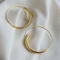 Simple 14k Brass Earrings Geometric Exaggerated Circle Earrings