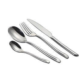 Luxury Reusable Silver Modern Stainless Steel 18/10 Stocked Complete Dinnerware Set for Restaurants