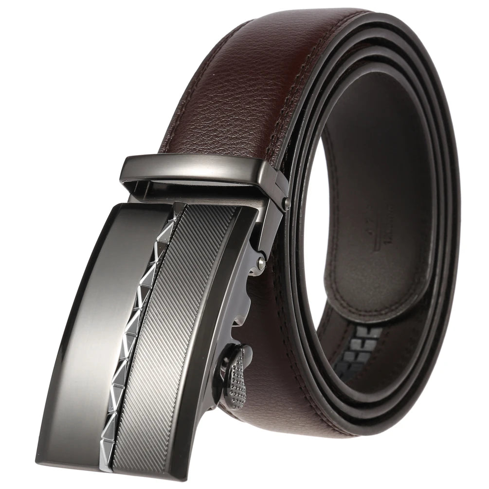 LY25-0422-1 Men's Automatic Buckle Fashion Business Leather Belt