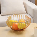 Geometric Fruit Vegetable Wire Basket Iron Kitchen Storage Container with Desktop Display Elegant Fruit Basket for Kitchen Use