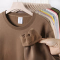 Polar Fleece Round Neck Hoodie Plus Fleece College Japanese Candy-colored Thickened Hoodies for Men