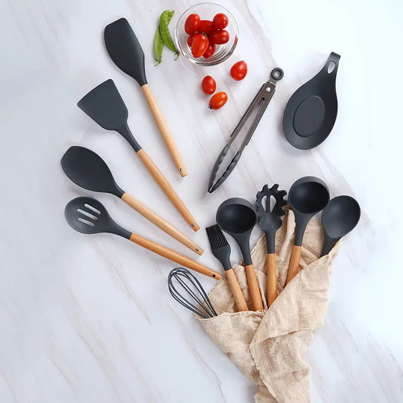 Heat Resistant Cooking Utensils Set Easy to Clean BPA Free Kitchen Utensils Set for Cooking MegaBDM