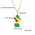 BINSHUO Wholesale Custom Stainless Steel Jewelry Drop Oil Guyana Nation Map Flag Men Pendant Charm Couples Necklace for Women