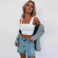 OEM/ODM Summer Popular Design Soft Stretch Solid Cropped Women's Tank Tops Workout Casual Women Vest Outfit Logo Crop Tank Top