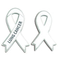 Wholesale Festival Lapel Pins Cancer Badge Brooch Pink Blue Red White Ribbon Lapel Badge Enamel Lung Cancer Awareness Pin