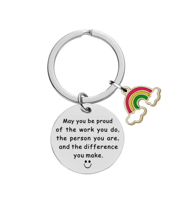 May You Be Proud of the Work You Do Keychain Keyring Inspiration Smiling Face Pendant Gift Key Chain