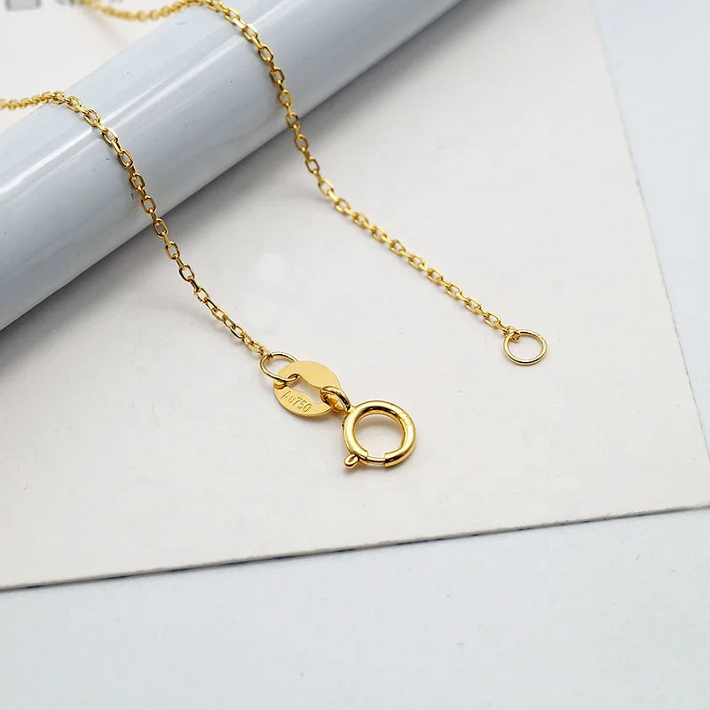 Hot Selling Fashion Jewelry 18k Genuine Gold Link Chain 18 Karat Gold Cable Chain Fine Jewelry Necklace Wholesale