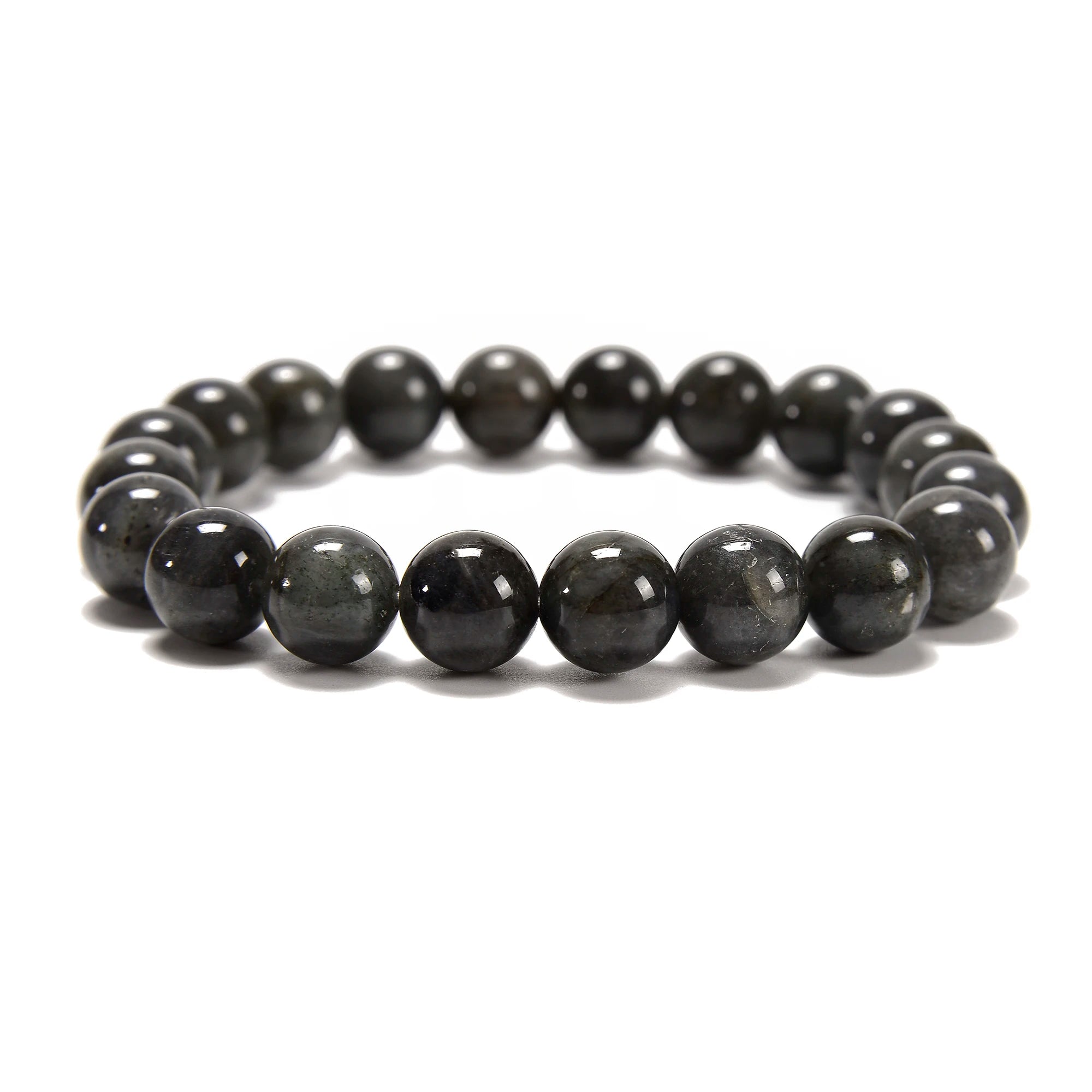 Wholesale Bead Bracelets Smooth Round Gemstone Black Labradorite Yellow Tiger Eye Bracelet for Women Men Size 8mm 10mm
