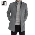 Liu Ming 2025 Trending Product Autumn Winter Men Casual Long Length Woolen Coat