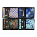 New Design 8cm Men Ties and Hanky Set Paisley Red Tie and Pocket Square Set With Tie Pin Cufflink Set in Black Gift Box