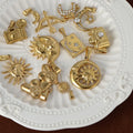 18k Gold Plated Cross Border Stainless Steel Cupid Bow Arrow Game Console Controller Sun Moon Pendant Charms for Jewelry Marking