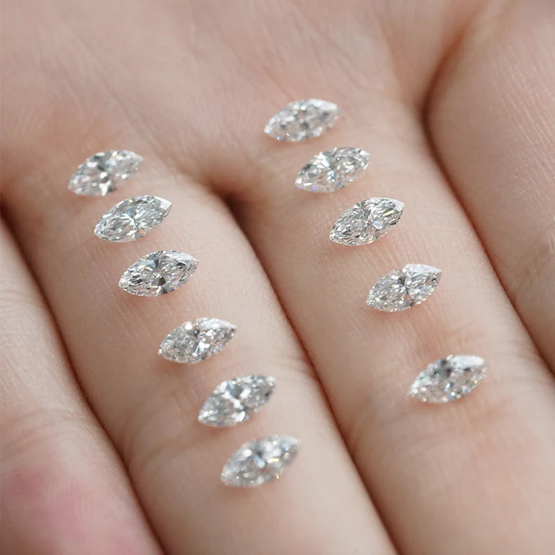 Fancy White Small Size Marquise Loose Lab Grown Diamond HPHT Diamonds Polished for Best Price