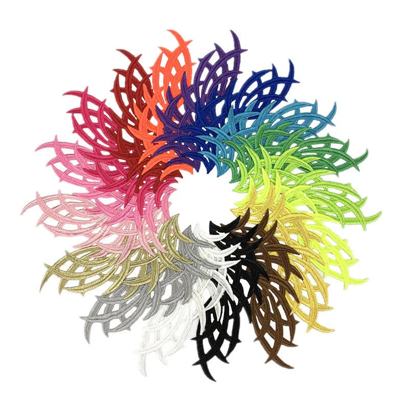 Wholesale Colorful Polyester Embroidery Wing Lace Appliques Sewing Patch for Dress Decoration DIY Clothing Mercerie En Gros