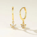 Nagosa New Arrival 18k Gold Vermeil 925 Sterling Silver Marquise Cubic Zirconia Flower Dangle Hoop Earrings