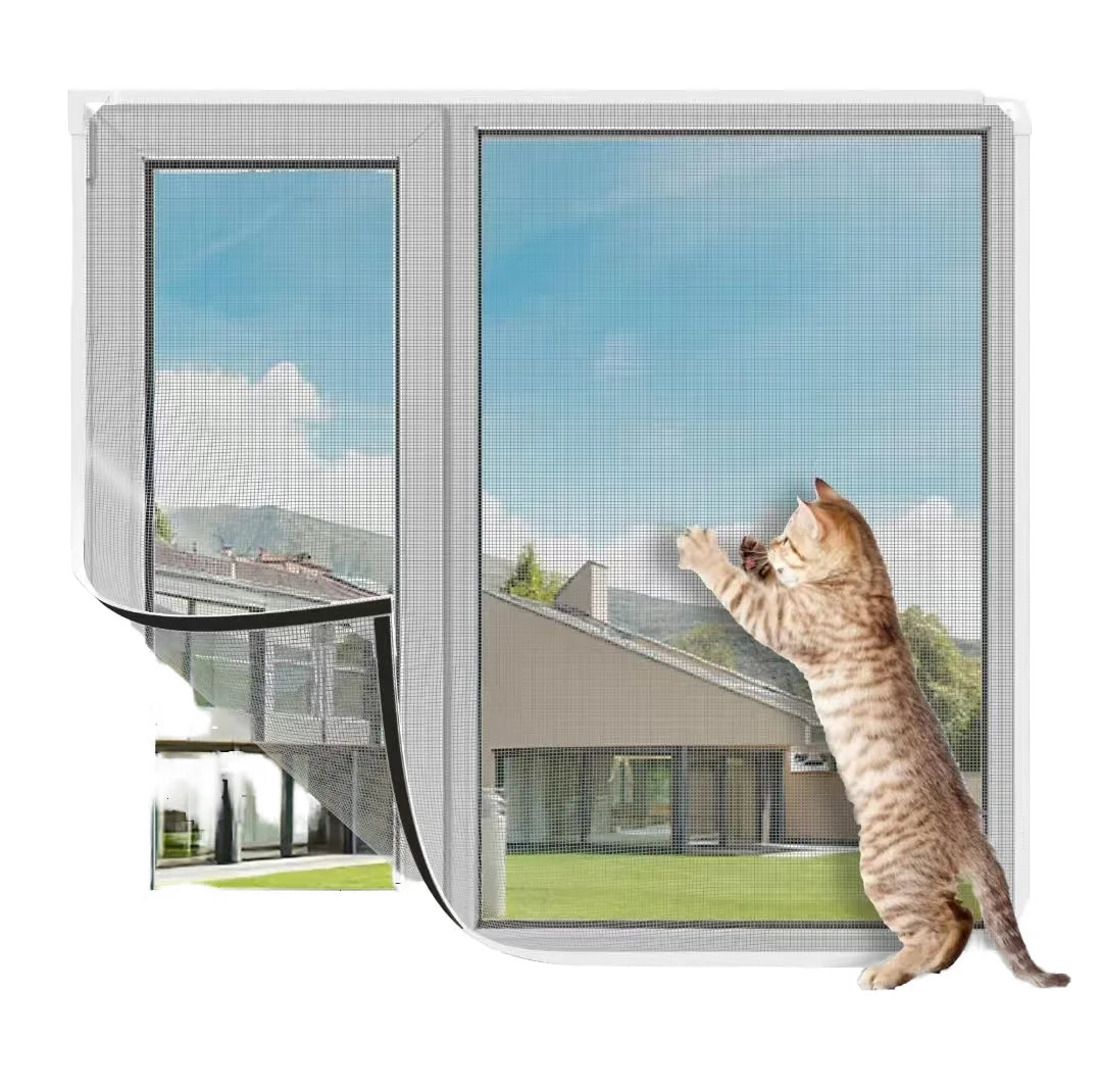 Adjustable Modern Magnetic Window Screen Replacement DIY Fiberglass PVC Mesh Insect/Mosquito Resistant Customizable Windows