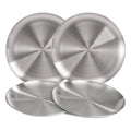 SS304 Dishwasher Safe Kids 14cm 17cm 20cm 23cm 26cm 30cm Stainless Steel Pizza Pans Dinnerware BBQ Tray Restaurant Salad Plates