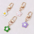 Wholesale Bag Purse Charms Cute Accessories Women's Fashion Flower Keychain Flower Enameled Metal Fashion Key Chains for Girl