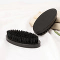 Professional Small Travel Pocket Size Black Beard Brush Shaving Brush Custom Logo Natural Boar Bristle Oval Shape Mustache Brush