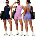 2024 Wholesale Gym Fitness Active Wear Bodysuit Plus Size Zipper Jumpsuit Yoga Jumpsuits for Women