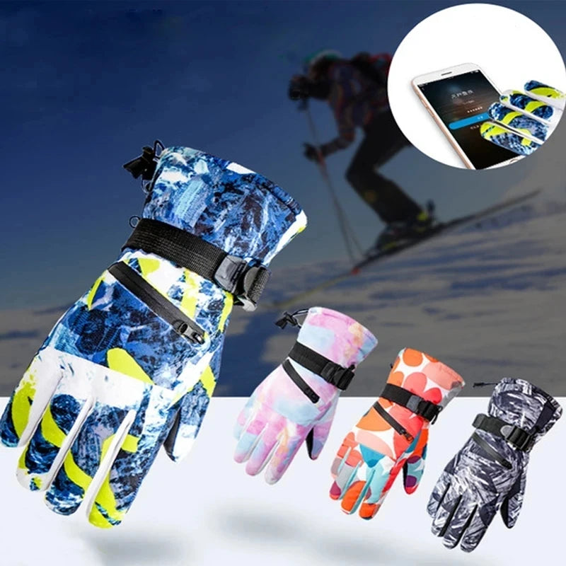 Men Women Ski Gloves Ultralight Waterproof Winter Warm Gloves Snowboard  Motorcycle Riding Snow Gloves