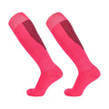 LINGTU Factory Wholesale Colorful Sports Socks Pink Knee High Soccer Football Ball Game Socks Unisex Pink Socks for Adult