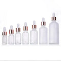 5ml 10ml 15ml 20ml 30ml 1oz 50ml 100ml Frosted Glass Dropper Bottle With Rose Gold Dropper for Essential Oil Serum