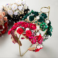 New Broadside Temperament Baroque Heavy Rhinestone Pearl Flower Headband for Women Girls  Hair Accessories