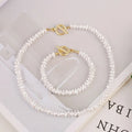 Fashion Irregular Shaped Imitation Pearl Necklace and Bracelet Set Gift Party Anniversary Pearl Jewelry Set