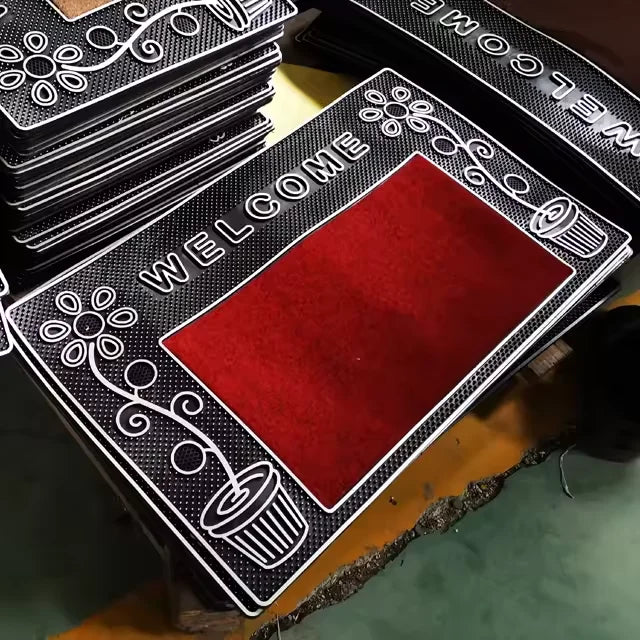 WELCOME Durable Machine-made Doormat Easy to Clean Bathmat Luxury PVC Novelty Rectangle Non-slip Rubber Waterproof Carpet 500pcs
