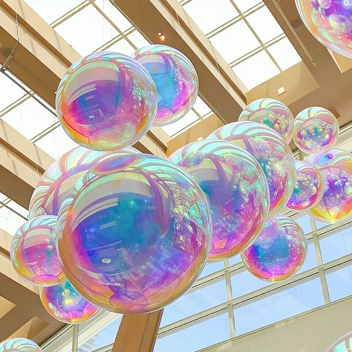 NAIRBAG Big Shiny Balloon PVC Sealed Iridescent Clear Bubble Ballons Inflatable Spheres Inflatable Mirror Ball for Decorations