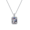 Real D Color VVS Sparkling 1-2 Carat Moissanite Emerald Cut Necklace 925 Sterling Silver Women's Fine Jewelry MegaBDM
