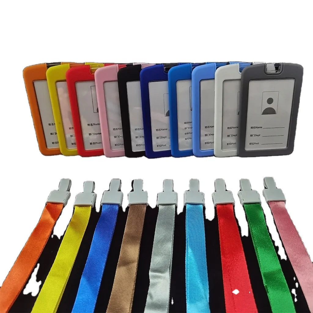 ID Card Holder Name Tag Badge Holder Durable Assorted Colors Heavy Duty Silicone OEM Grade a 10 Color Options Card Protection